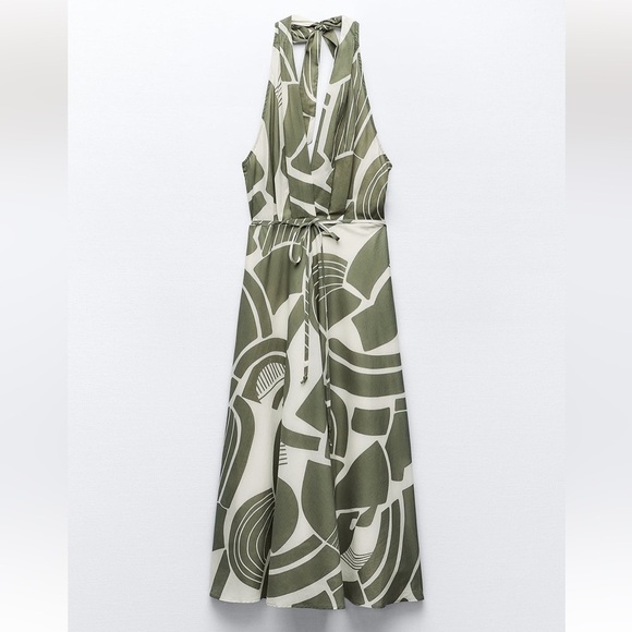 Zara NWT printed halter dress 2183/247 - Picture 3 of 11